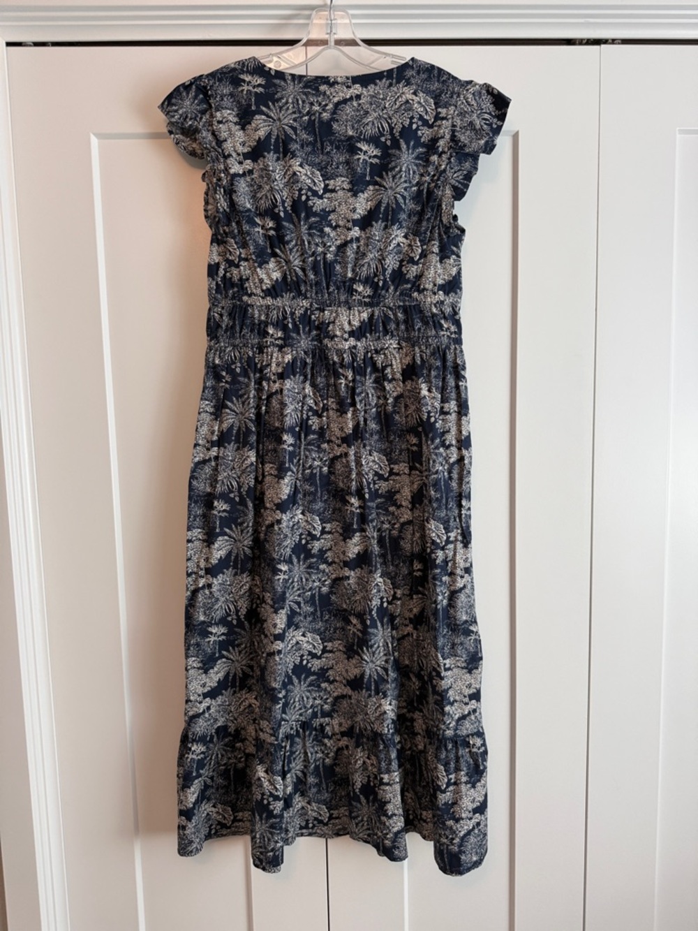 Vineyard Vines Navy and White Tropical Print Midi Dress - Like New - Picture 8 of 13
